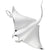 Manta Ray Charm In 14K White Gold