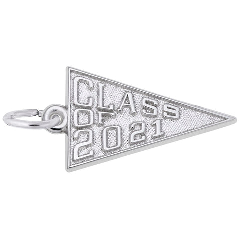 Class Of 2021 Charm In 14K White Gold