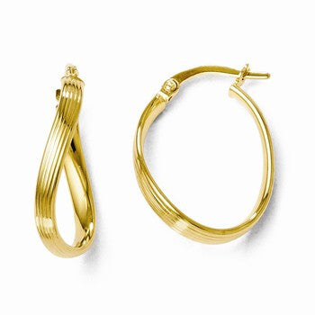 14k Yellow Gold Polished Hoop Earrings