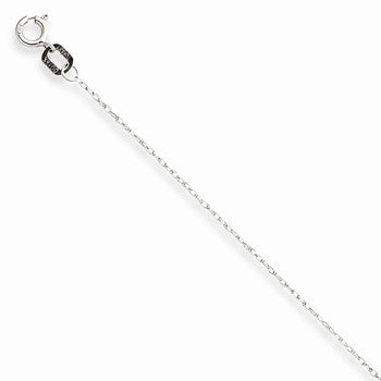 14K White Gold Carded Cable Rope Chain