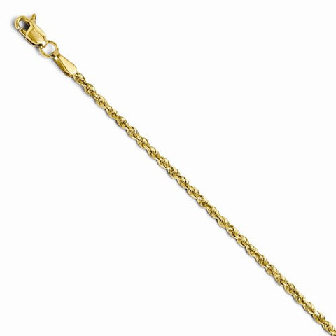 14K Yellow Gold Diamond-Cut Rope Chain Bracelet