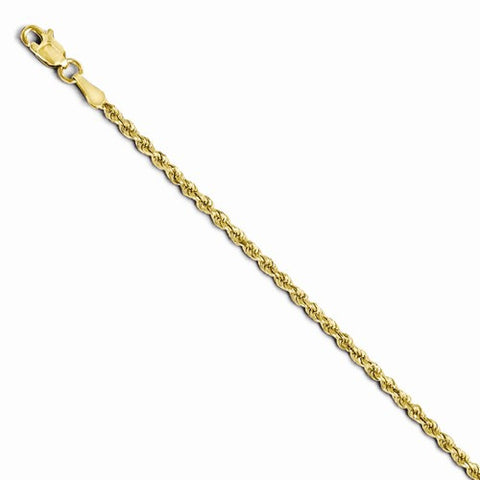 14K Yellow Gold Diamond-Cut Rope Chain Bracelet