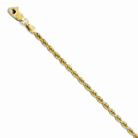14K Yellow Gold Diamond-Cut Rope Chain Bracelet