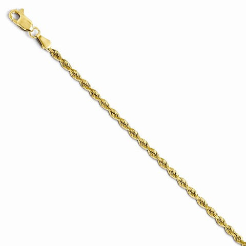 14K Yellow Gold Diamond-Cut Rope Chain Bracelet