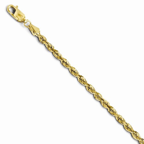 14K Yellow Gold Diamond-Cut Rope Chain Bracelet
