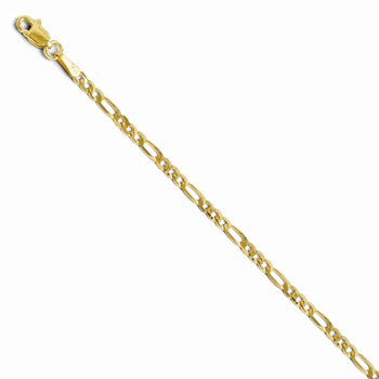 14K Yellow Gold Flat Figaro Chain