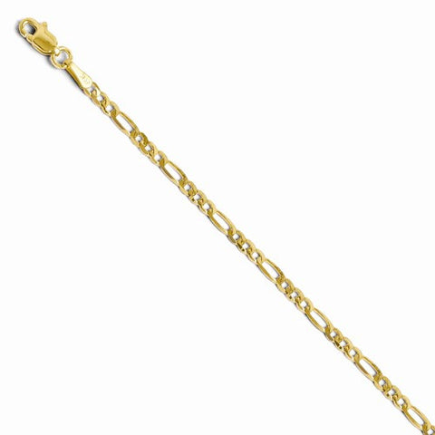 14K Yellow Gold Flat Figaro Bracelet
