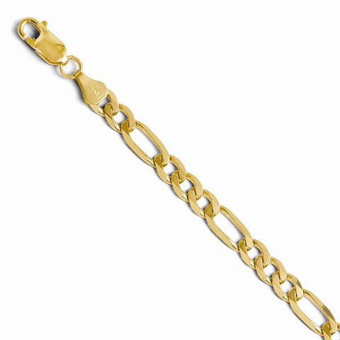 14K Yellow Gold Flat Figaro Bracelet