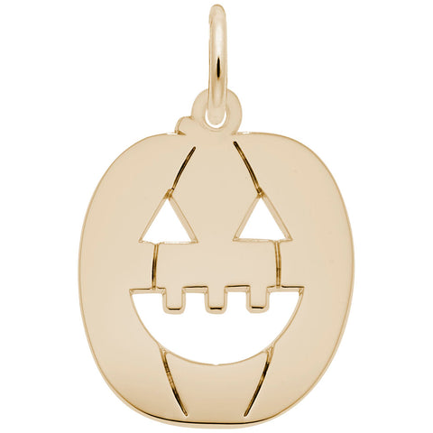 Jack O Lantern Charm in Yellow Gold Plated