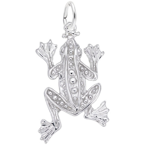 Frog Charm In 14K White Gold