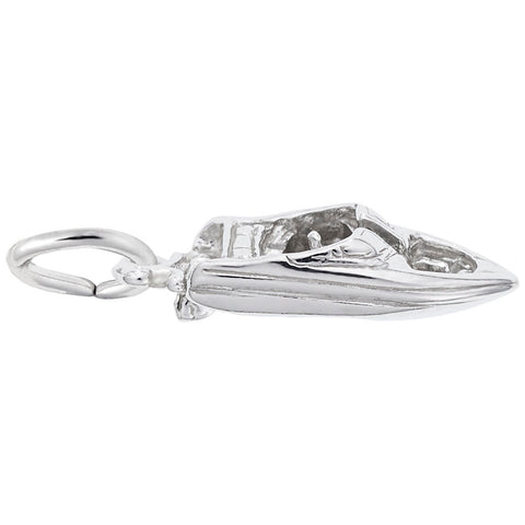 Speedboat Charm In 14K White Gold