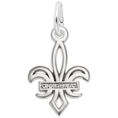 Fleur De Lye Quebec Charm In Sterling Silver