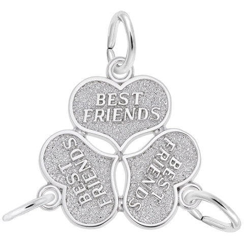 Best Friends Charm In 14K White Gold