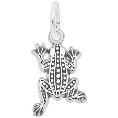 Frog Charm In 14K White Gold