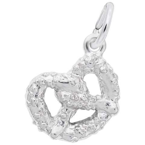 Pretzel Charm In 14K White Gold