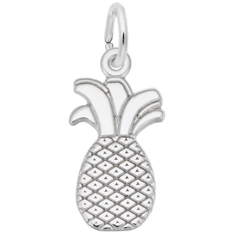 Pineapple Charm In 14K White Gold