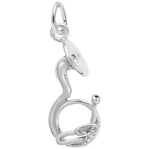 Tuba Charm In 14K White Gold