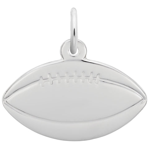 Football Charm In 14K White Gold