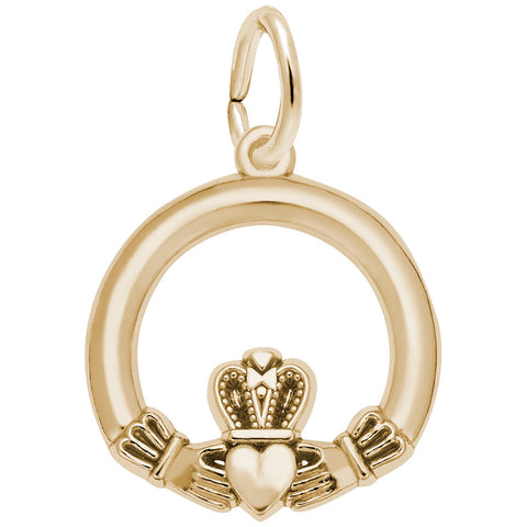 Claddagh Charm In Yellow Gold