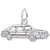 Car Charm In 14K White Gold