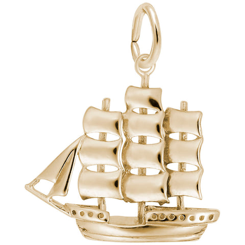 Sailboat Charm In Yellow Gold