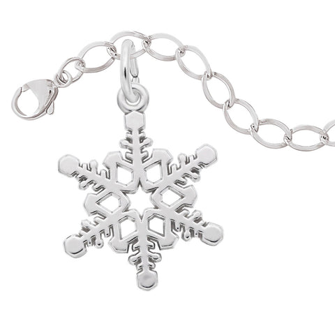 Snowflake Charm and Bracelet Set in Sterling Silver