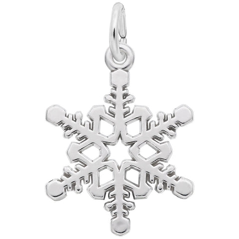 Snowflake Charm In 14K White Gold