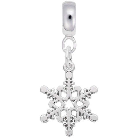 Snowflake Charm Dangle Bead In Sterling Silver