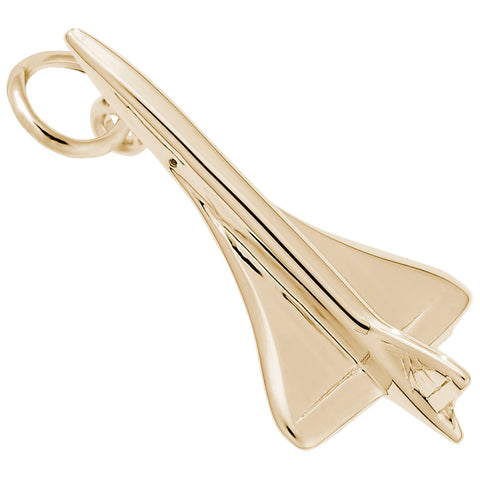 Airplane Charm In Yellow Gold