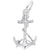 Anchor Charm In 14K White Gold