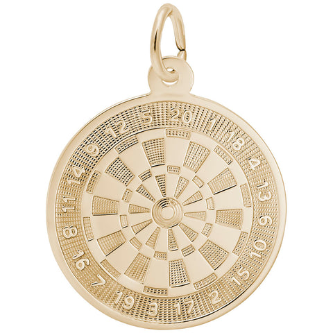 Dart Board Charm in Yellow Gold Plated