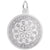 Dart Board Charm In 14K White Gold
