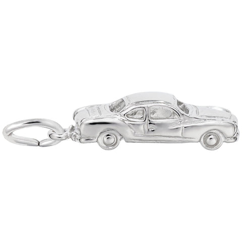 Car Charm In 14K White Gold