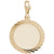 Round Disc Charm in Yellow Gold Plated