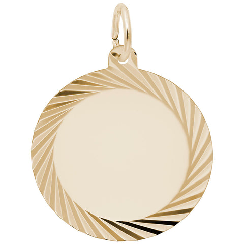 Round Disc Charm in Yellow Gold Plated