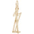 Cross Country Skis Charm In Yellow Gold