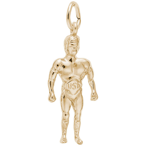 Wrestler Charm in Yellow Gold Plated