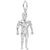 Wrestler Charm In Sterling Silver