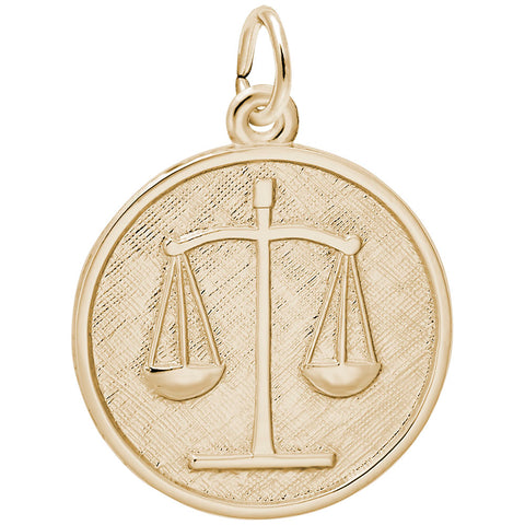 Scales Of Justice Charm In Yellow Gold