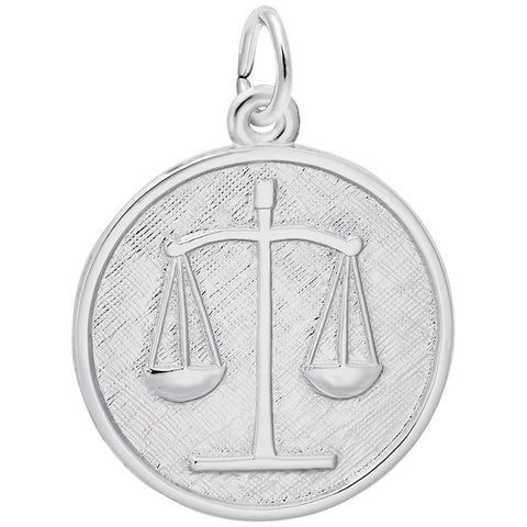 Scales Of Justice Charm In 14K White Gold