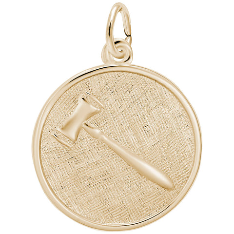 Gavel Charm in Yellow Gold Plated