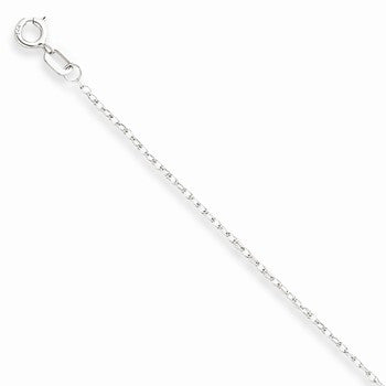 14K White Gold Carded Cable Rope Chain
