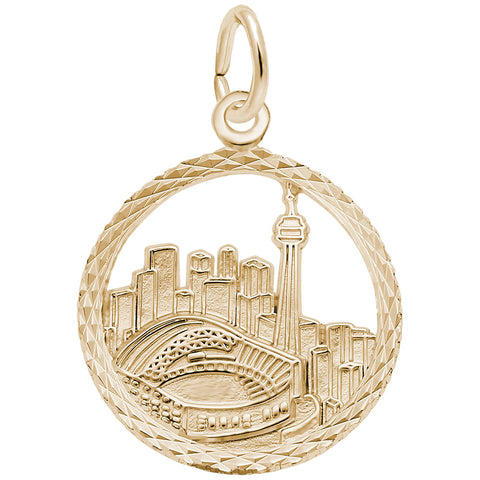 Toronto Skyline Charm In Yellow Gold