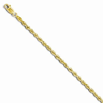 10K Yellow Gold Diamond-Cut Lightweight Rope Chain
