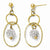 14k Yellow Gold Post Dangle Swarovski Earrings