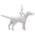 Setter Dog Charm In 14K White Gold