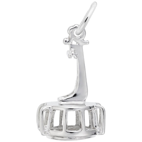 Ski Tram Small Charm In Sterling Silver