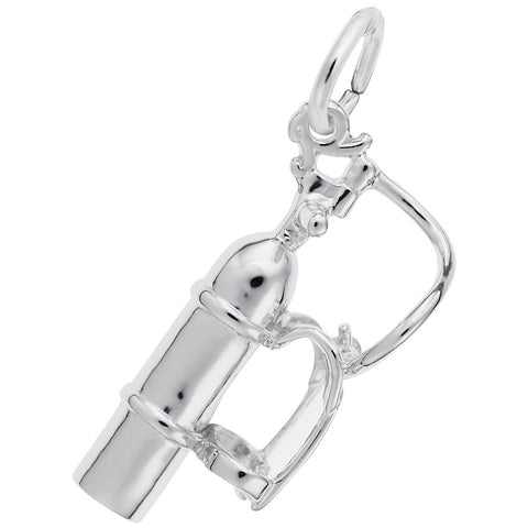 Scuba Tank Charm In 14K White Gold