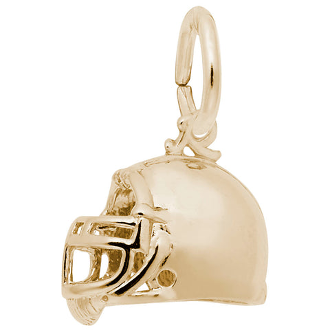 Football Helmet Charm In Yellow Gold