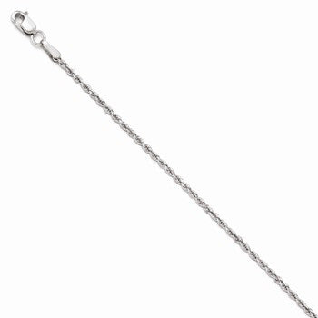 10K White Gold Diamond-Cut Rope Chain